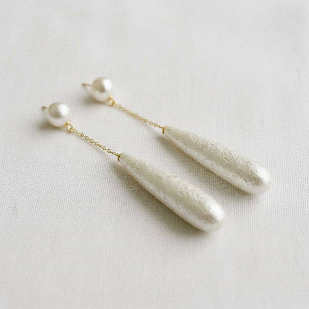 Snowflake Pearl Tassel Earrings