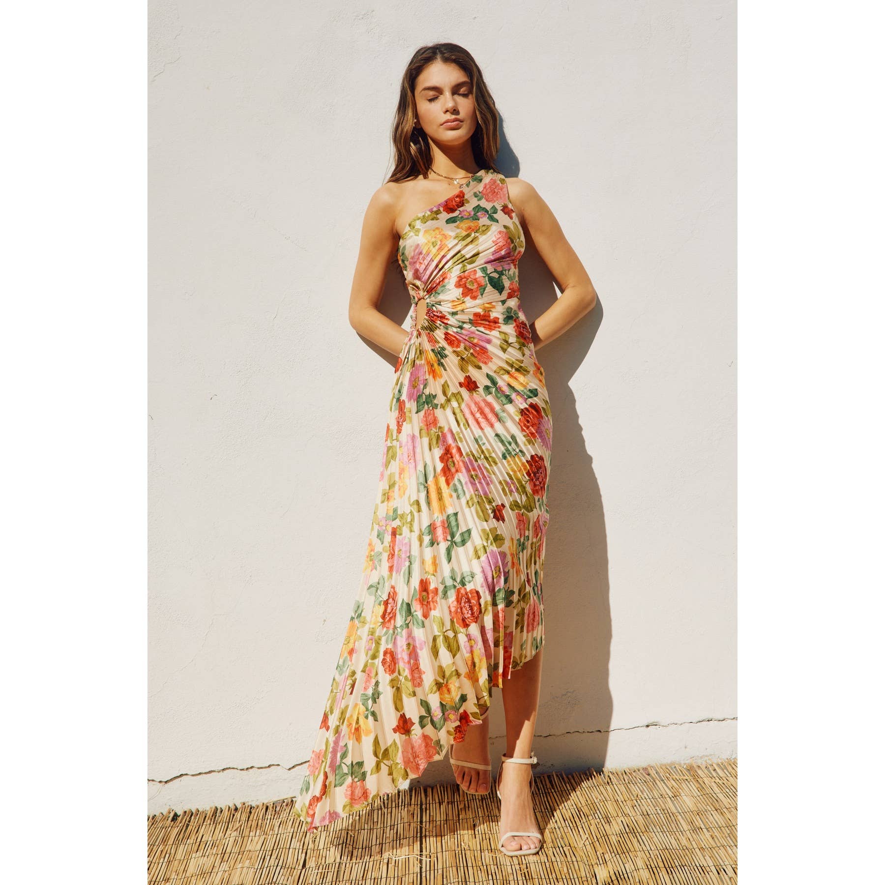 Gift of Love Asymmetrical Pleated Maxi Dress