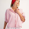 BOXY STRIPED BUTTON DOWN SHIRTS