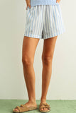 STRIPED ELASTIC BAND WAIST SHORTS