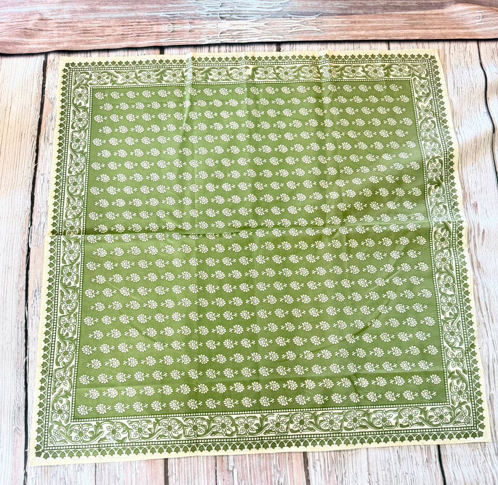 Olive Floral Bandanas