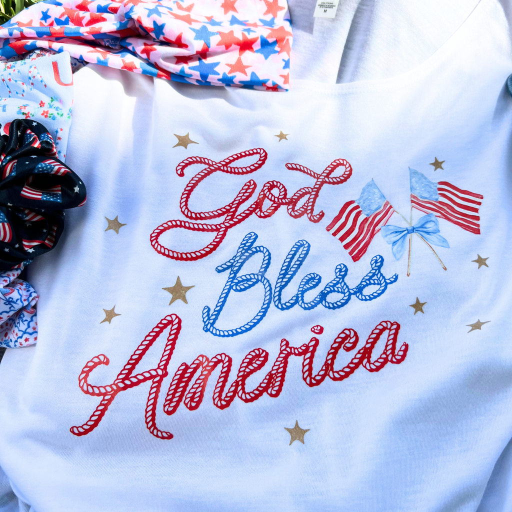 God Bless America Flowy Tank Top