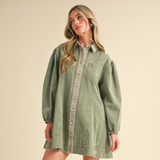 Green Denim Mini Dress