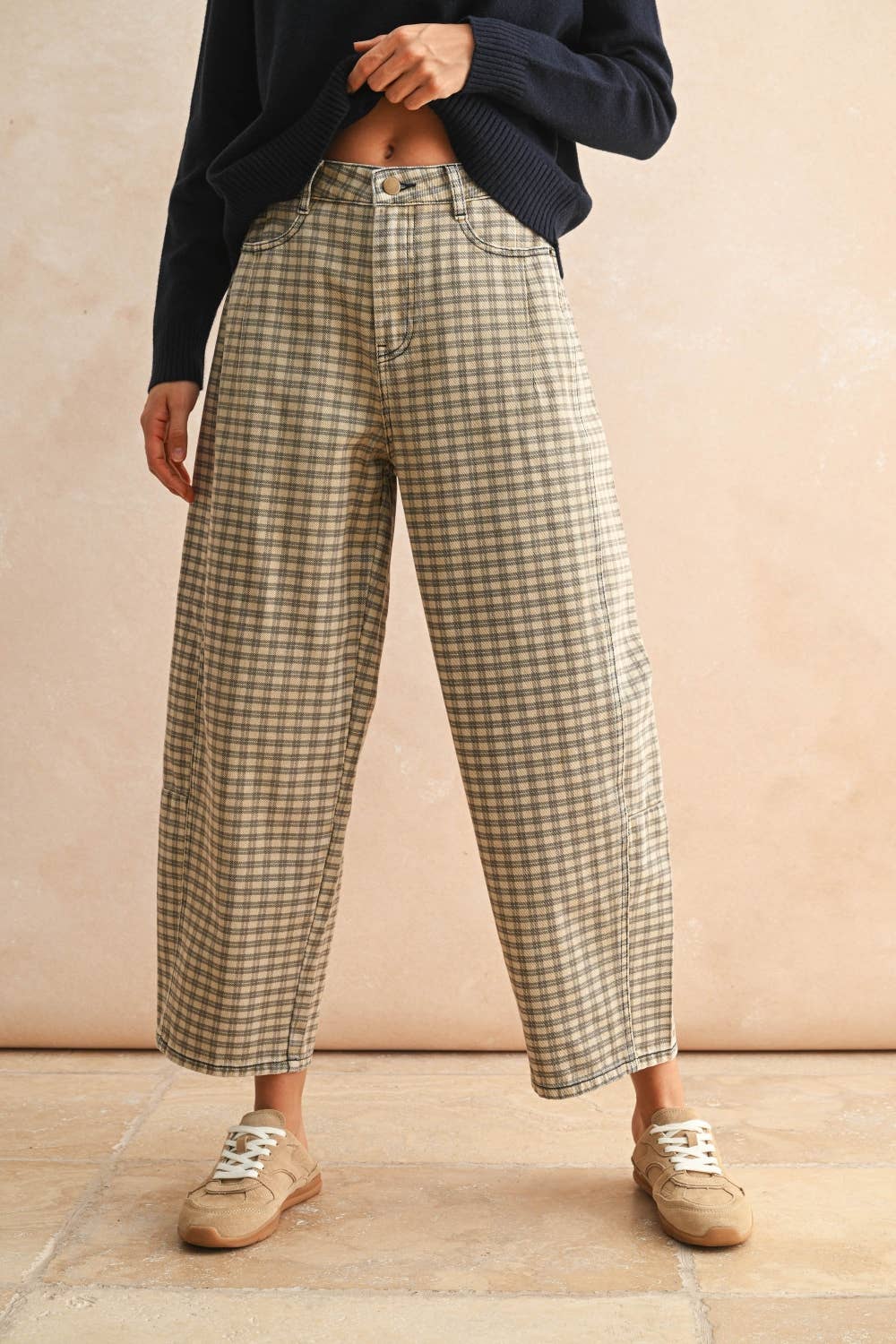 Mini Checker Barrel Pants - 6 Colors