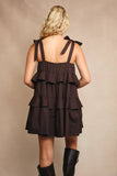 Chocolate Ruffle Mini Dress