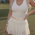 Brushed Satin Gold Oval Chain Belt