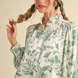 Floral Print Drop Waist Mini Dress- CLEARANCE