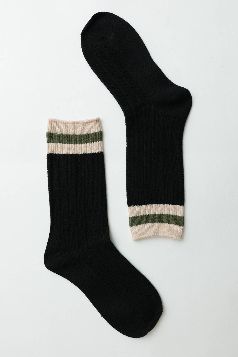 Cozy Retro Color Block Wool Crew Socks - Vintage Style