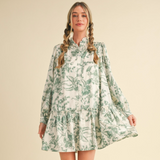 Floral Print Drop Waist Mini Dress- CLEARANCE