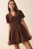 Puff Sleeve Shirred Bodice Bubble Dress