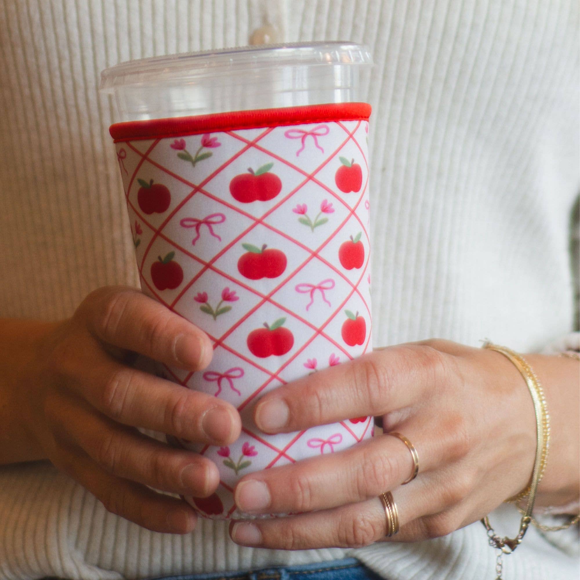 Apples & Bows Teacher Drink Sleeve