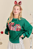 Christmas Sweatshirt Featuring Patchwork Gift box