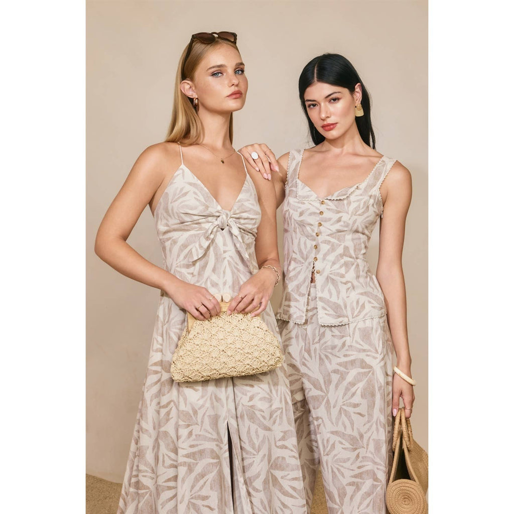 Driftwood Dreams Knot Front Maxi Dress