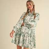 Floral Print Drop Waist Mini Dress- CLEARANCE