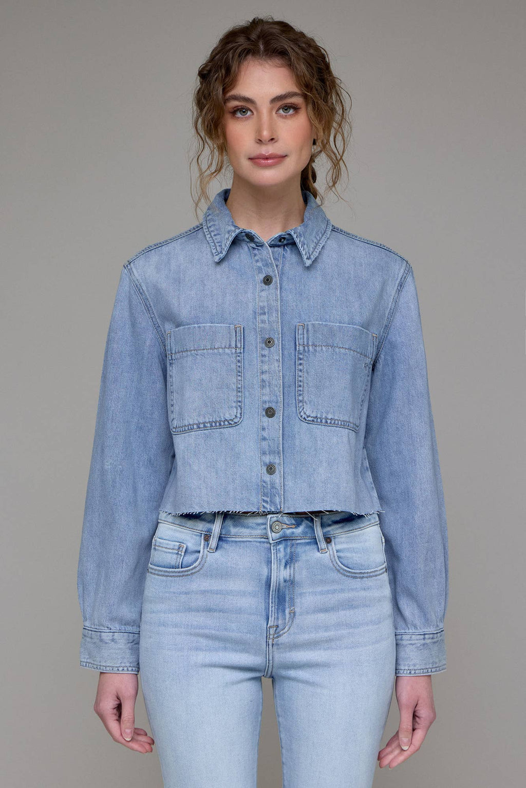 CROPPED DENIM SHIRT