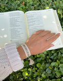 Beige WWJD Embroidered Bracelet
