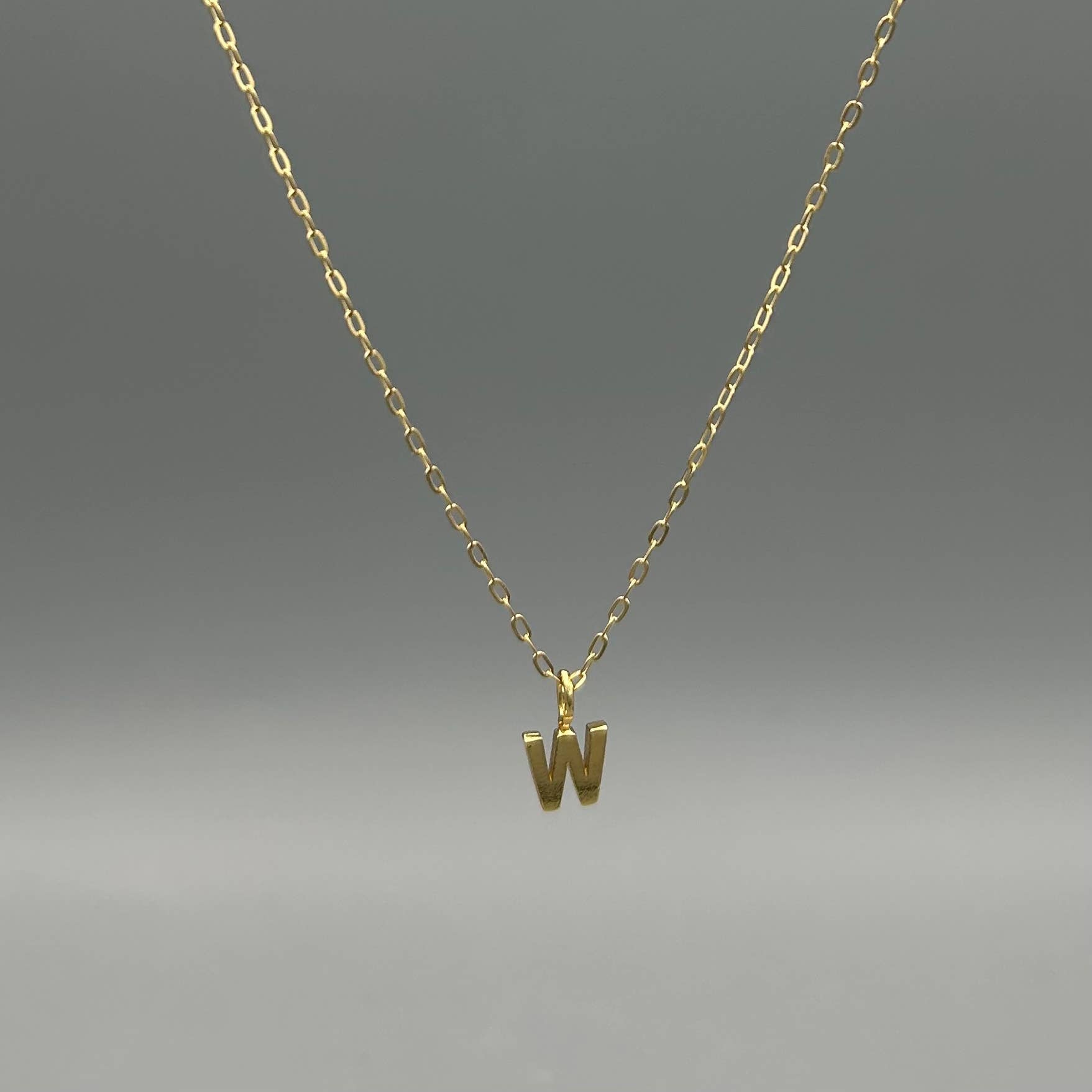 Gold Block Letter Necklace