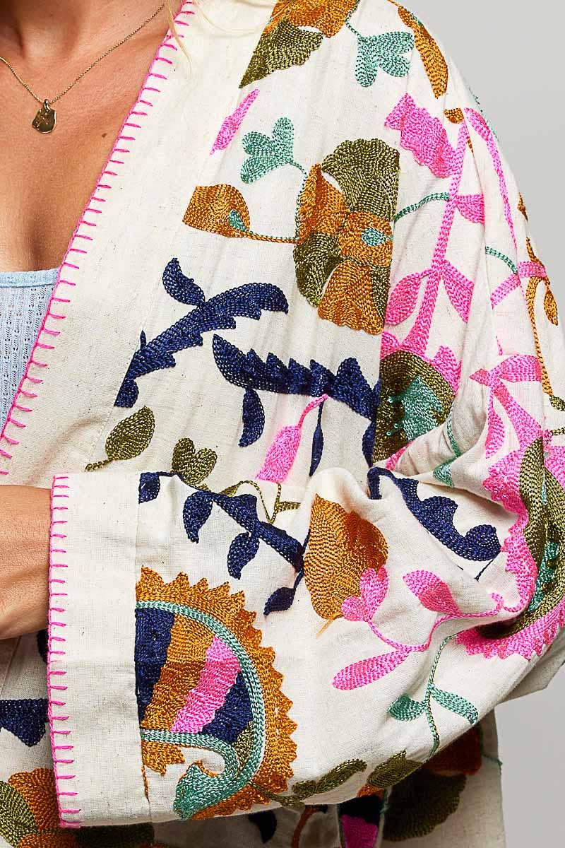Faira Embroidered Kimono