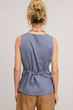 Linen Long-Line Buttoned Vest