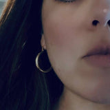 35mm Thick Hoop Earrings 18k Gold Filled Water Resistant