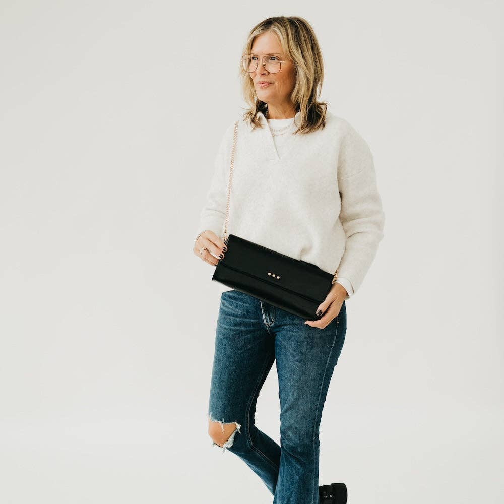 The Evening Metallic Clutch Crossbody Bag