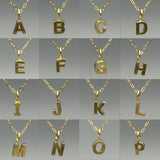 Gold Block Letter Necklace