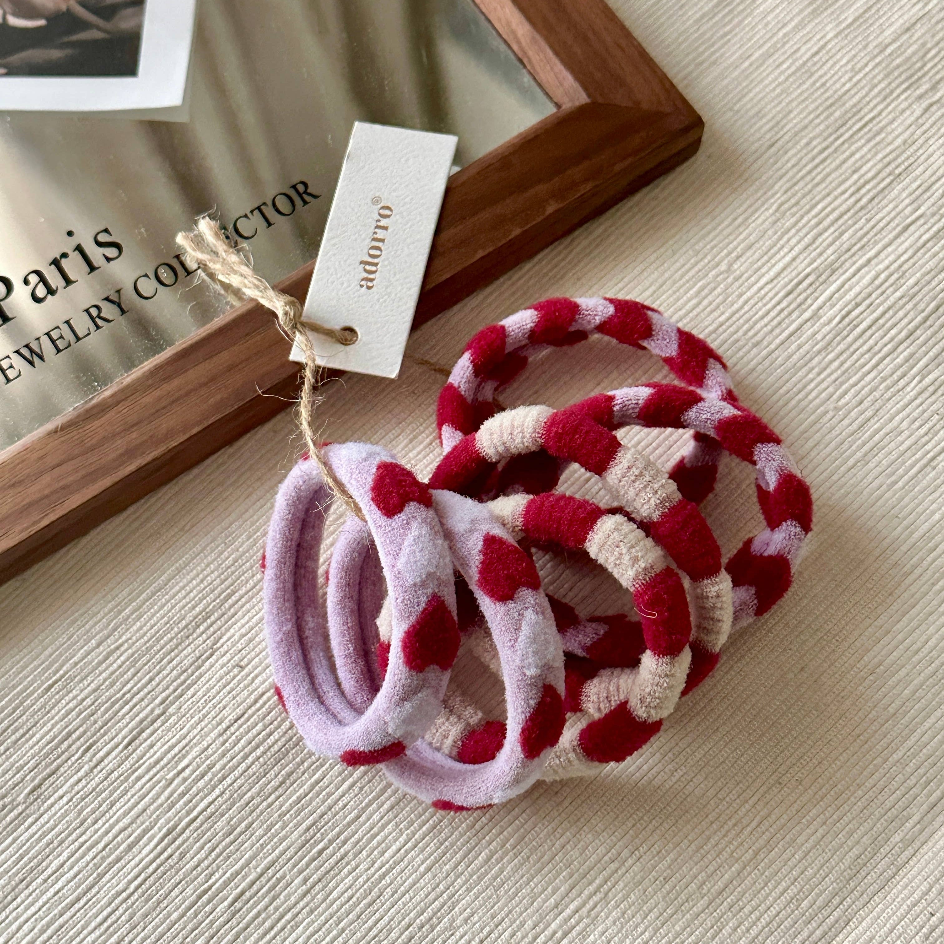 Valentine's Day Seamless Hair Ties (Set of 6)