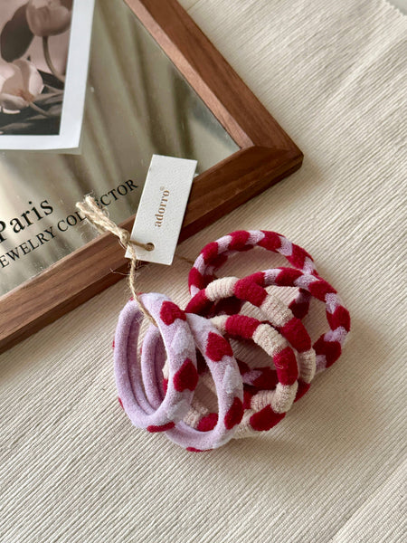 Valentine's Day Seamless Hair Ties (Set of 6)