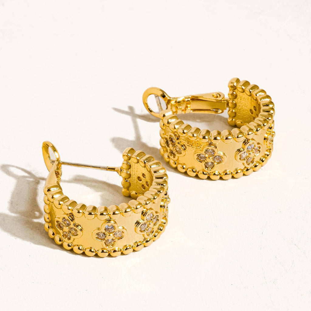 Ismaël 18K Gold Vintage Floral Hoop Earring