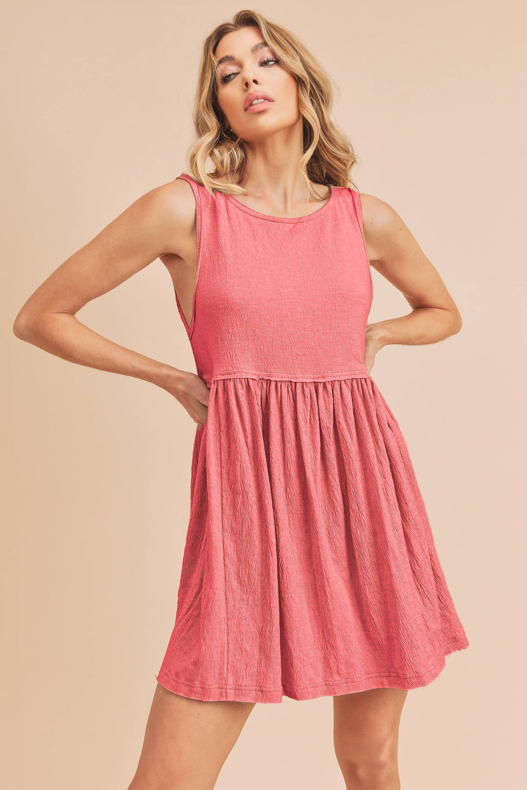 Torie Sleeveless Textured Mini Dress