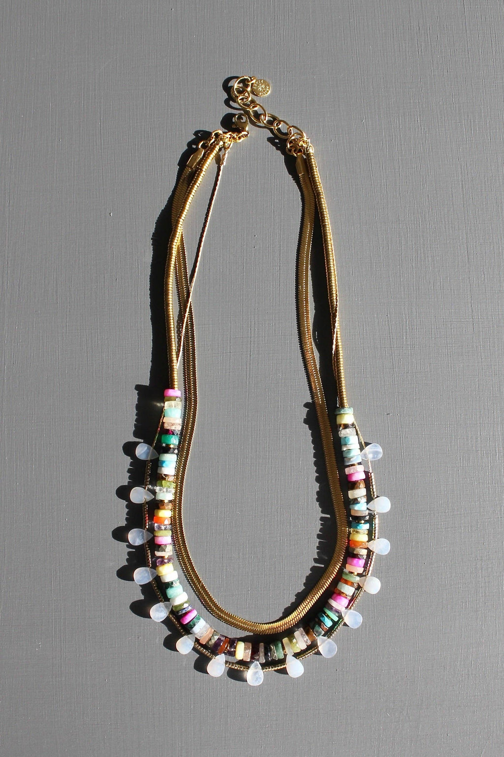 David Aubrey Triple strand multicolor necklace