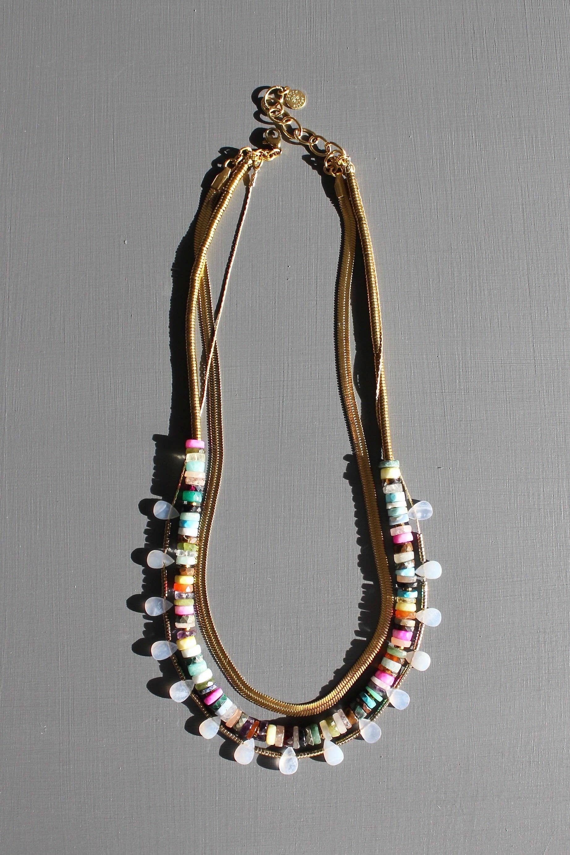 David Aubrey Triple strand multicolor necklace