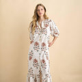 Sofia Embroidered Cotton Maxi Dress – White