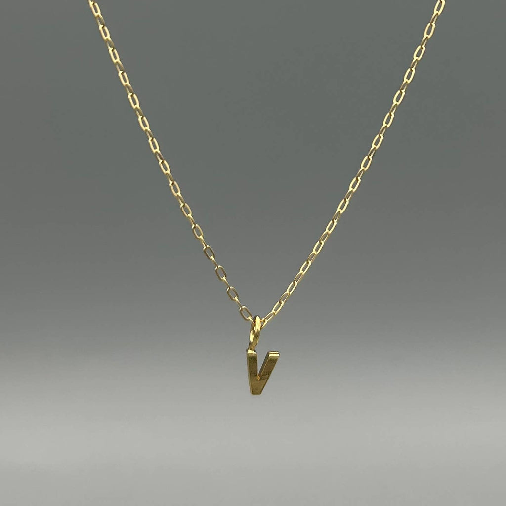 Gold Block Letter Necklace