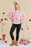 Holiday Toile Printed Oversized Top