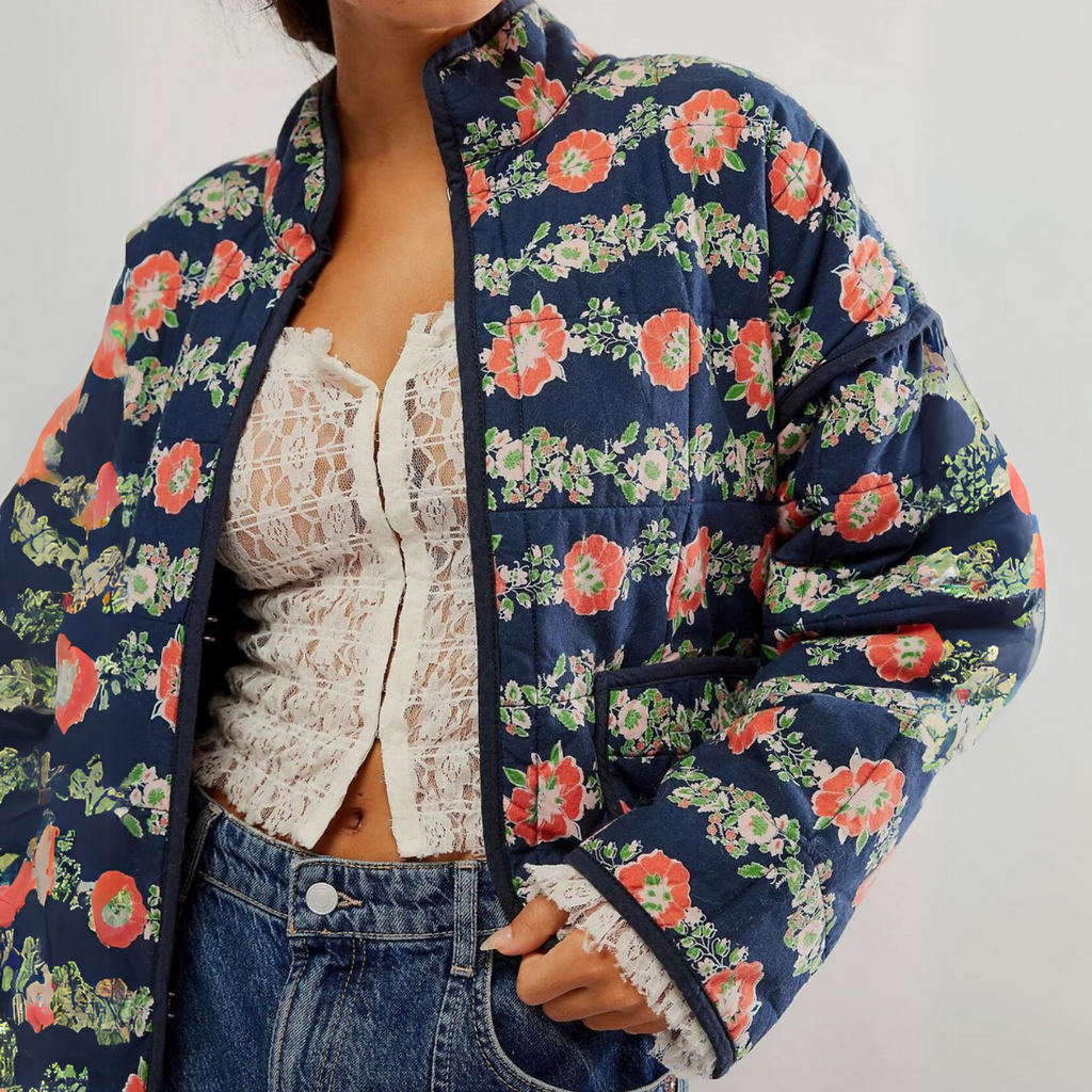 Amelia Floral Quilted Puff Jacket
