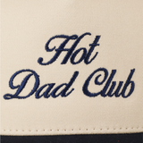 Cotton blend father’s day hat with navy suede bill

