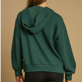 Evergreen Quilted Hoodie Top