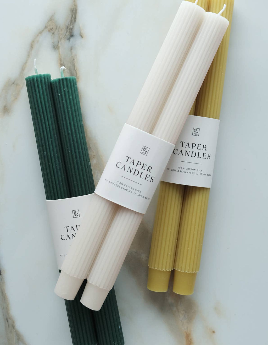 Taper Candle Pair, Martini Olive