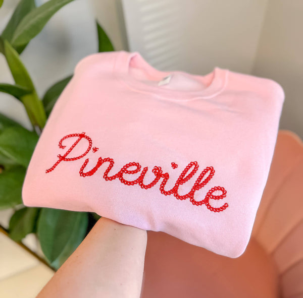 Custom Embroidered Sweatshirt, Embroidered, Chain Stitch