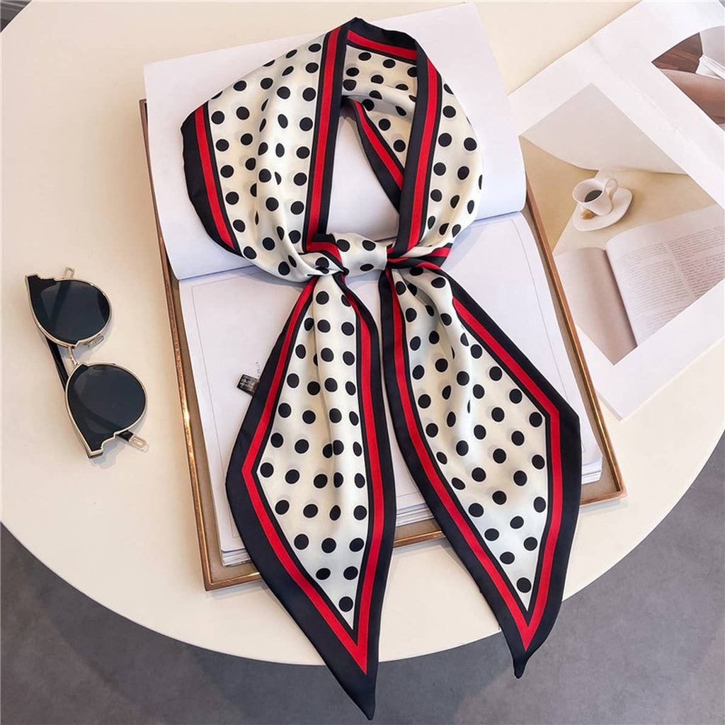 Skinny Silk Scarf for Hair, Neck or Bag Wrap_CWASC1512🎗️