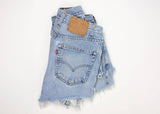High-Rise Upcycled Denim Cutoff Shorts - Original