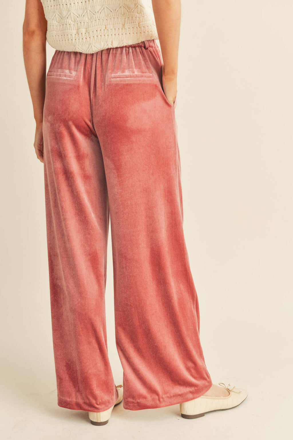 Wide Leg Velvet Trousers- CLEARANCE