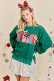 Christmas Sweatshirt Featuring Patchwork Gift box