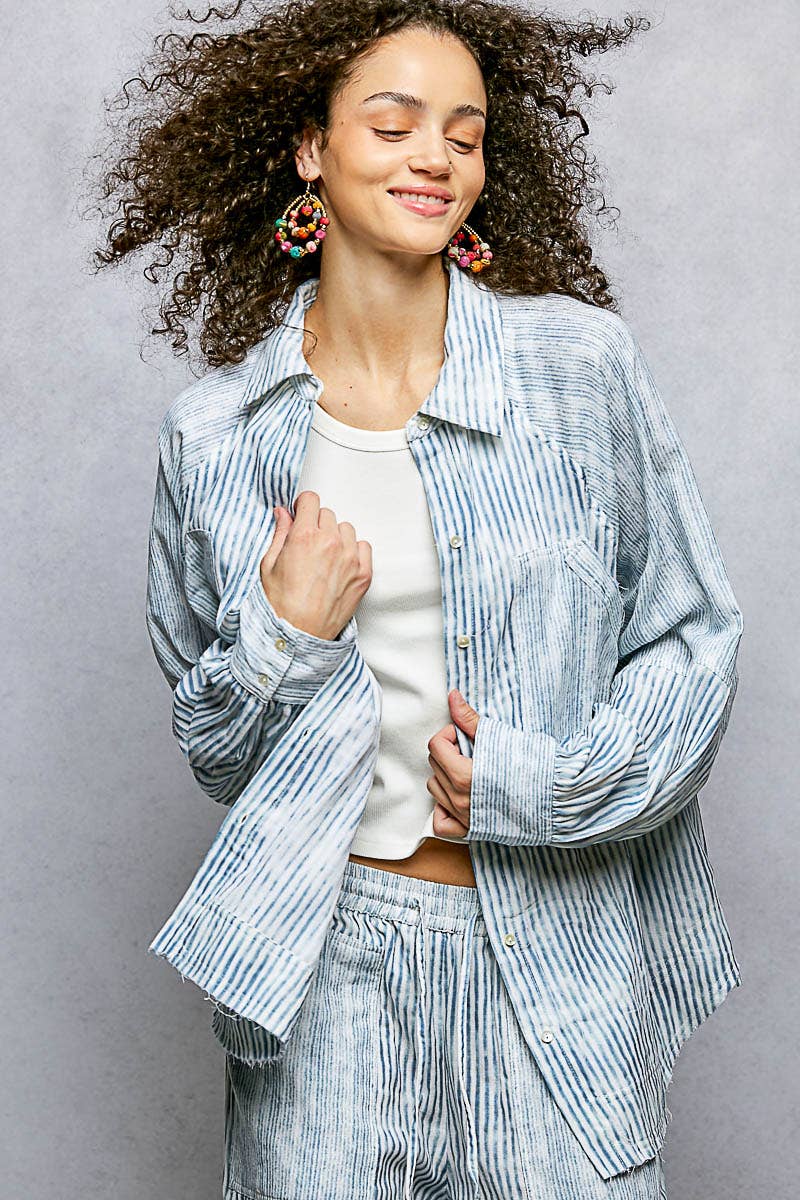 Raegan Woven Stripes Top