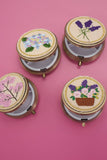 FLORAL EMBROIDERY JEWELRY ORGANIZER WITH MIRROR