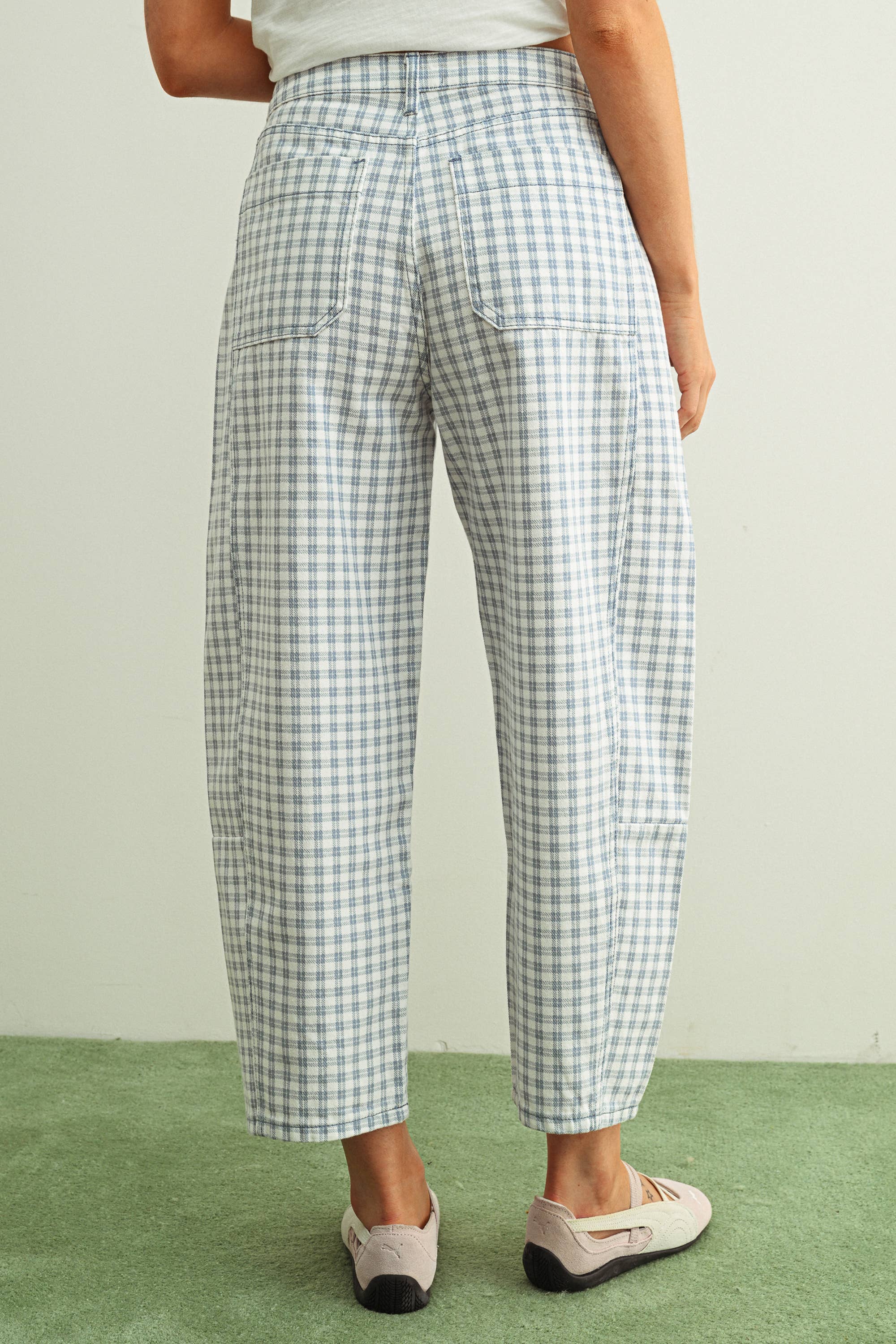 Mini Checker Barrel Pants - 6 Colors
