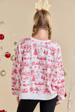 Holiday Toile Printed Oversized Top