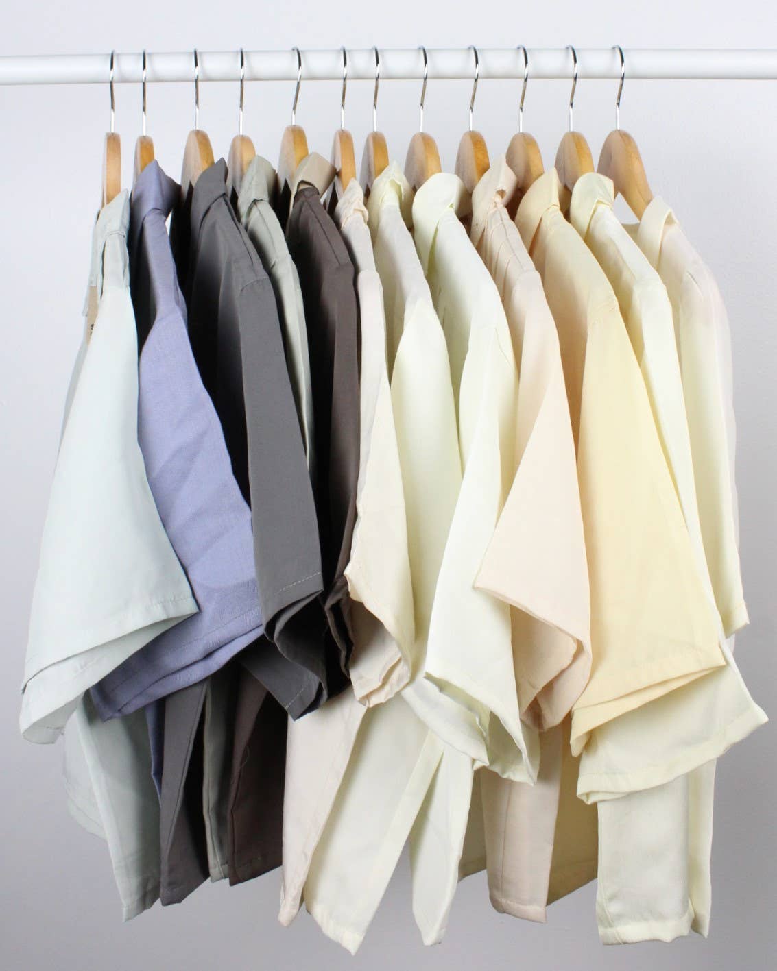 Reworked Vintage Short-Sleeve Button Up Blouse in SOLID COLORS - Cropped