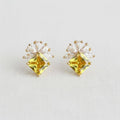 Floral Gemstone Stud Earrings with Elegant Design